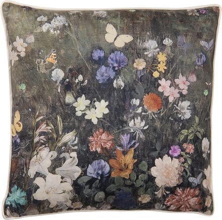 Clayre & Eef Sierkussen 45x45 cm Groen Synthetisch Bloemen