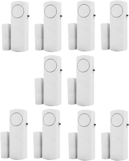 Deuralarm Set - Draadloze Sensor - Veiligheid Thuis - Extra Luid 95 dB - 10 Stuks - Wit