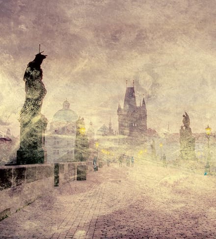 Fotobehang - Charles Bridge Abstract I 225x250cm - Vliesbehang