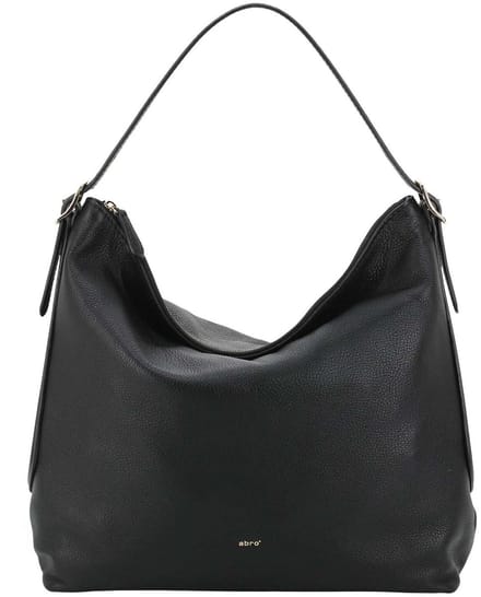 abro schoudertas Leather Agave Hobo Bag Carina Black / Gold zwart
