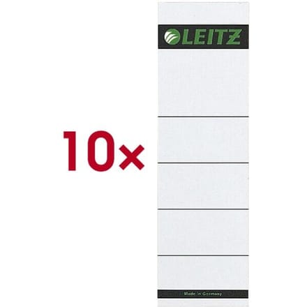 LEITZ® papieren rugetiketten, rugbreedte 80 mm, insteekbaar etiket, 10 stuks