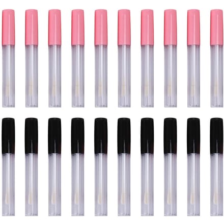 20 stuks Lege Lipgloss Tubes Containers Transparante Mini Navulbare Lippenbalsemflesjes met Applicatorborstel gray