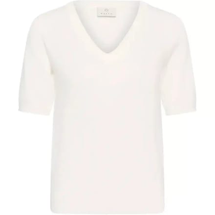 Kaffe KAlizza V-neck Pullover Dames Trui - Chalk