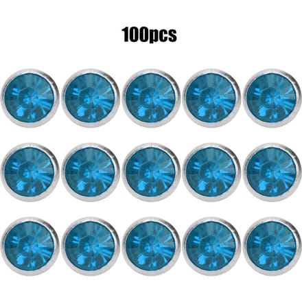 B Diamant Acrylique 8mm Décoratif DIY Clou Accessoire Vêtement 8mm Bord Argenté Cristal Bleu Clair bleu clair
