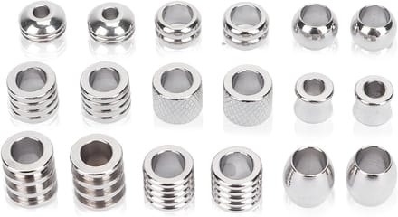 Viking Haar- en Baardaccessoires - 18 Stuks Rvs Beads voor Vlechten, Sieraden en DIY Projecten