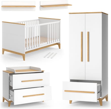 Vitalispa Malia Kinderkamer set – Set van 4 Wit/eiken