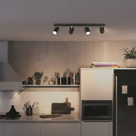 Philips Opbouwspot Kosipo - 4-lichts - Gu10 - Zwart