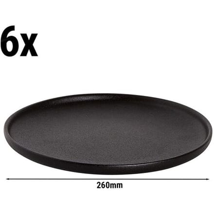 GGM Gastro (6 Stück) UNIVERSE - Teller Maastricht - flach - Ø 260mm - Schwarz