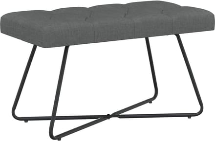 vidaXL - Bank - met - knopen - tufting - Donkergrijs - 80 - x - 40 - x - 46 - cm - Stof