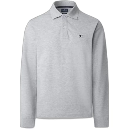Hackett Slim Fit Logo Lange Mouw Poloshirt Grijs 3XL Man