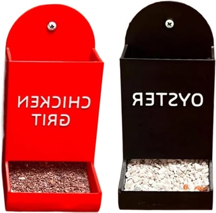 Grit Voederbak - Voedsel Container - Pluimvee Voeren - Ophangbaar Ontwerp - 20x10x10 cm - Grijs