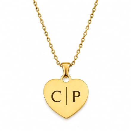 Hart Ketting met 1 Initiaal Goud