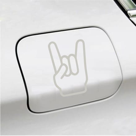 Bumpersticker - Rock N Roll - 13,5 X 8,9 - Zilver