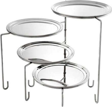 Eichholtz Etagere - inklapbare etagere 4-laags - nikkel - zware kwaliteit