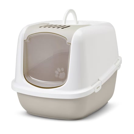 Savic Nestor Jumbo White - Coffee - covered cat litter box