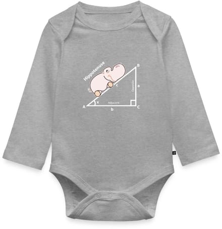 Grappige Hippo Wiskunde | Hippotenuse Baby Rompertje Met Lange Mouwen