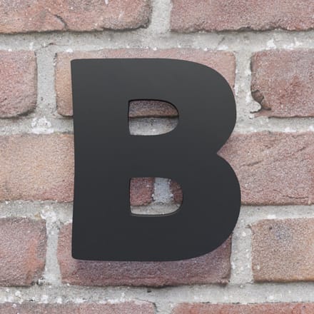 Huisnummer Berlin B zwart - Huisnummerbord - 20 cm - Blinde bevestiging