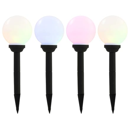 vidaXL LED-solarlampen rond 15 cm RGB 4 st