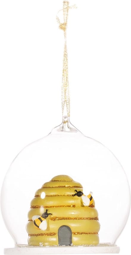 Bijenkorf in houder kerstbal - Sass & Belle