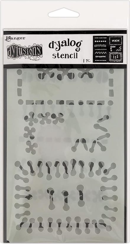 Dylusions Dyalog Stencil - Stitch it