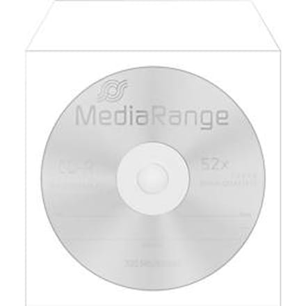 MediaRange | CD/DVD | Papier | Sleeves | Venster | Zelfklevende Flap | 1 Disc | Wit | 100 Stuks
