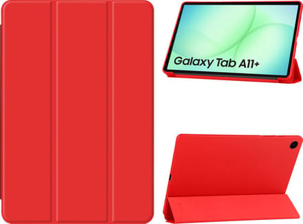 Arara Hoes Geschikt voor Samsung Galaxy Tab A11 Plus - Tri-Fold bookcase met auto/wake functie - Rood