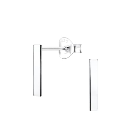 Joy|S - Zilveren bar / staaf oorbellen - 2 x 12 mm