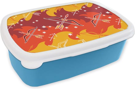 Broodtrommel Blauw - Lunchbox - Brooddoos - Boogschutter - Zodiac - Design - 18x12x6 cm - Kinderen - Jongen
