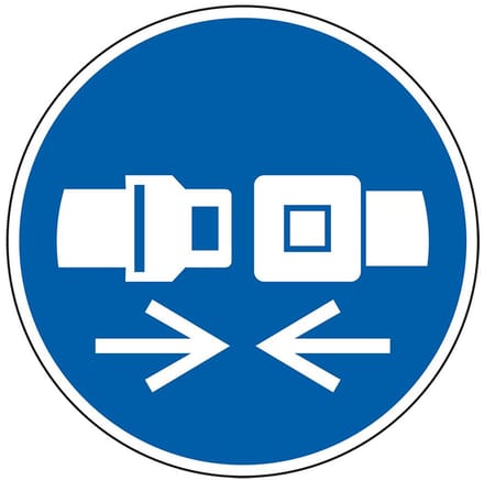 Veiligheidsgordel verplicht gebodssticker - ISO 7010 - M020 150 mm