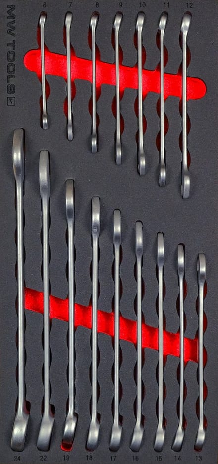 Steekringsleutelset foam tray 6- 24mm 16 delig MW Tools MWCO16624