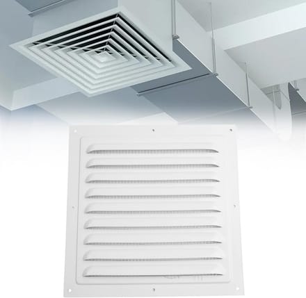 Vierkante Aluminium Ventilatie Rooster met Insectenhor Binnen Buiten Wit