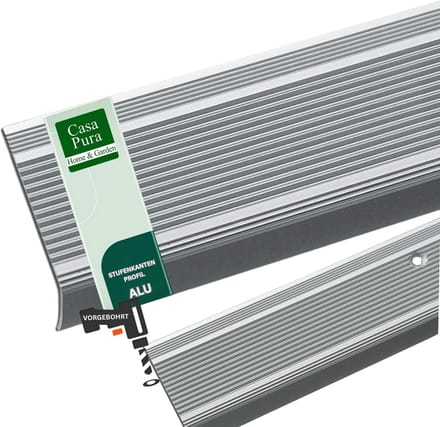 Aluminium Trapneus Profiel L-vorm Geperforeerd 30mm Breed Anodiseed Zilver 90cm