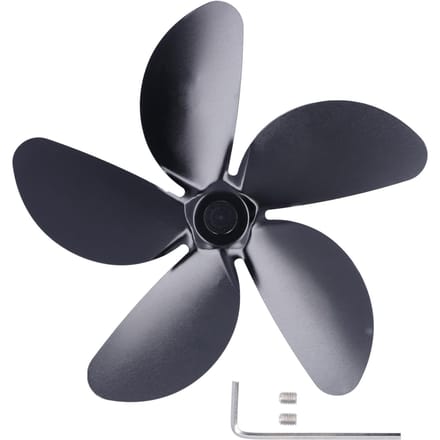 Ventilatorblad Vervanging Open Haard Aluminiumlegering Blad Zwart Universeel Kachelventilatorblad 5 Blad black
