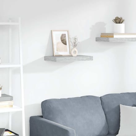 vidaXL - Wandschap - zwevend - 40x23,5x3,8 - cm - MDF - betongrijs