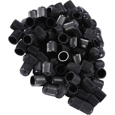 Lot de 100 bouchons de valve de pneu en plastique noir pour voiture, vélo, moto, camion black