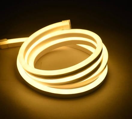 LED Neon Flex Micro Warm Wit 1 meter 8mm x 16mm inclusief 12V lichtnetadapter - Funnylights