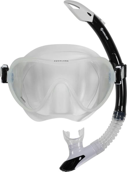 Aqualung Nabul Snorkelset - Masker & Snorkel - Volwassenen - Wit / Zwart