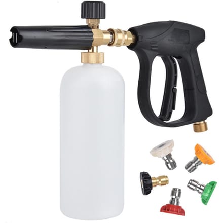 Hogedrukreinigerkit Hogedrukreinigingspistool Draagbare draagbare autowasmachine Schuimpistool Autowasspray wit
