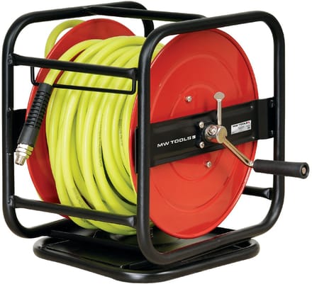 Haspel perslucht 30 m Ø 1/4 10 bar Gepoederlakt staal MW Tools HAL01430M