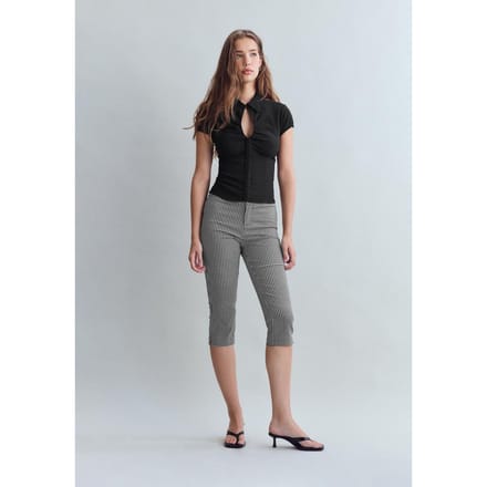 Stradivarius Overhemd met korte mouwen en cut-out  Zwart S