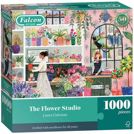 Jumbo Falcon legpuzzel Flower Studio 1000 stukjes kleurrijk karton.