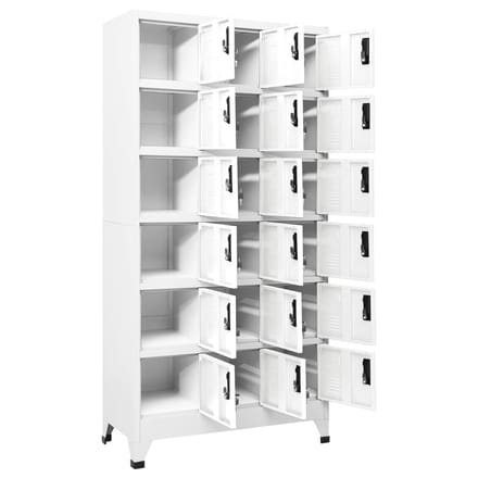 vidaXL - Lockerkast - 90x40x180 - cm - staal - wit