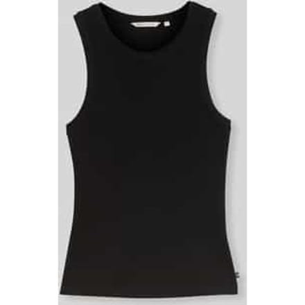 Tom Tailor Denim - Slim fit top met ribbelstructuur - Maat L - deep black