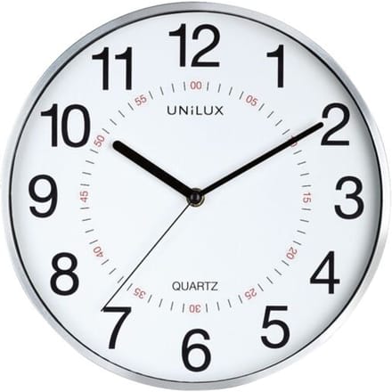 Wandklok Unilux Aria Ø 28.5cm zilvergrijs/wit