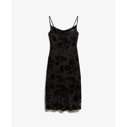 Superdry - Devoré halflange minislipjurk met watervalhals - Dames - Jurken