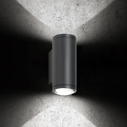 LCD LED buiten wandlamp 5156, 2 x 9 W, up & down, grafiet, aluminium