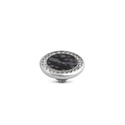 Melano Vivid Crystal Gem Steentje Snowflake Obsidian Zilver