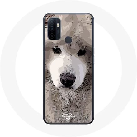 Oppo A53 hoesje Samojeed grijs hondenras grijs
