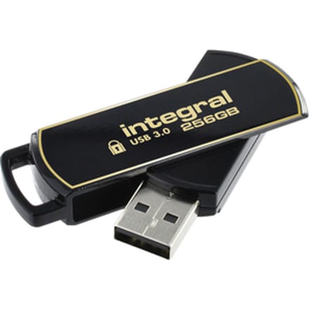 USB stick 3.0 Integral Secure 360 USB-A 256GB zwart
