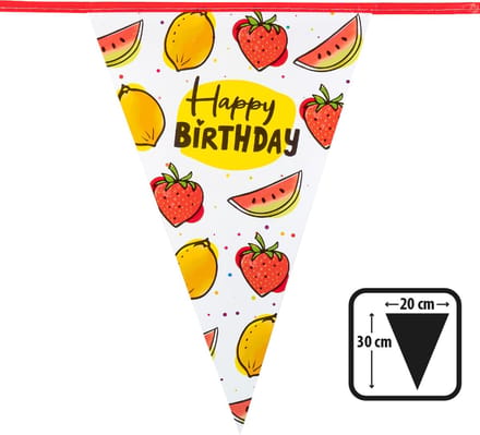 Boland - PE vlaggenlijn Fruit 'Happy Birthday' - Tropisch - Tropisch